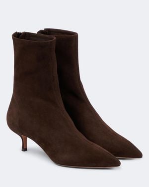 Aquazzura Montmartre 50 Suede Ankle Boots - Brown