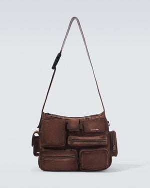 Balenciaga Superbusy Suede Messenger Bag - Brown
