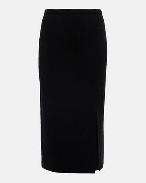 Diane von Furstenberg Side-Slit Midi Skirt - Black