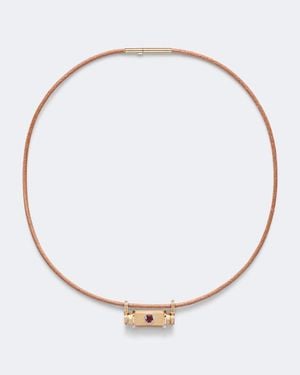 Marie Lichtenberg Halskette Heart Smash Aus 18Kt Gelbgold Mit Granat - Mettallic