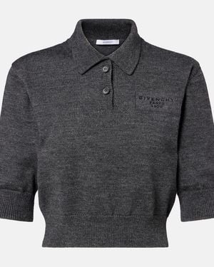 Givenchy Cropped-Polopullover Aus Wolle Und Alpakawolle - Grau