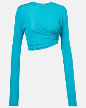 Christopher Esber Embellished Crop Top - Blue