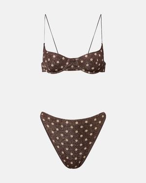 Oséree Lumiere Polka-Dot Bikini - White