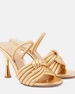Gianvito Rossi Ottavia Metallic Leather Sandals