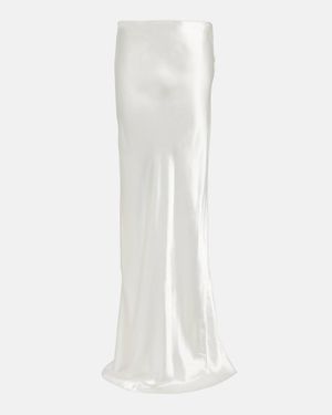 Ann Demeulemeester Satin Maxi Skirt - White