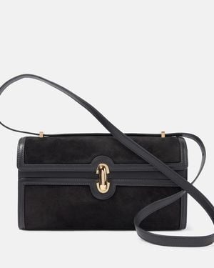 SAVETTE Schultertasche Symmetry 26 Aus Veloursleder - Schwarz