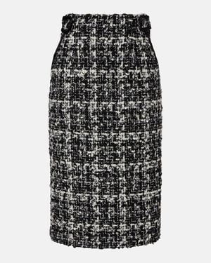 Dolce & Gabbana Checked Midi Skirt - Gray