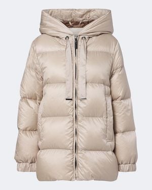 Max Mara Hooded Down Jacket - Natural