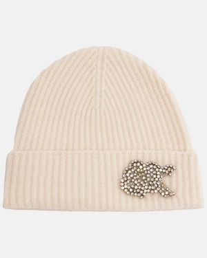 Erdem Embellished Cashmere Beanie - Natural