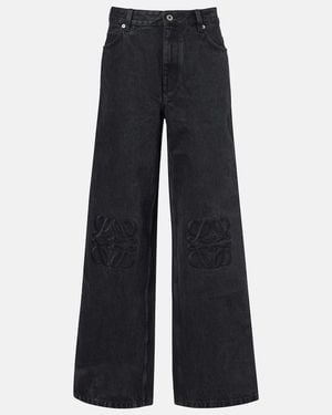Loewe Anagram Wide-Leg Jeans - Blue
