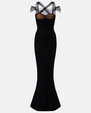Nensi Dojaka Draped Maxi Dress - Black