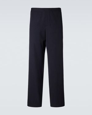 The Row Ari Wool Wide-Leg Trousers - Blue
