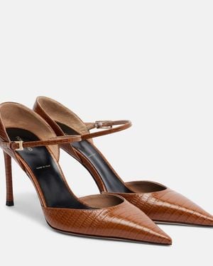 Tom Ford Vertigo Snake-Effect Leather Court Shoes - Brown