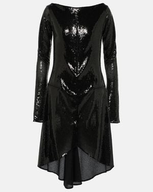 Courreges Ellipse Sequined Cutout Midi Dress - Black