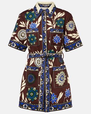 ALÉMAIS Jasper Printed Cotton Shirt Dress - Blue