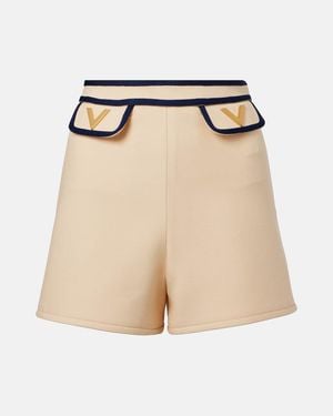 Valentino Crepe Couture Shorts - Natural