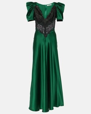 Rodarte Silk Lace Maxi Dress - Green