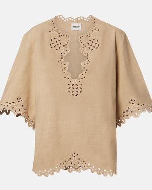 Isabel Marant Shana Embroidered Cotton Top - Natural