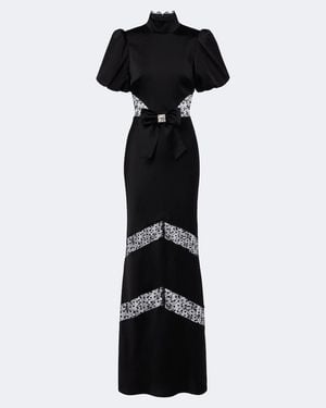 Rebecca Vallance Bow-Detail Embellished Maxi Dress - Black