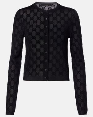 Gucci Cardigan Gg Aus Crepe - Blau