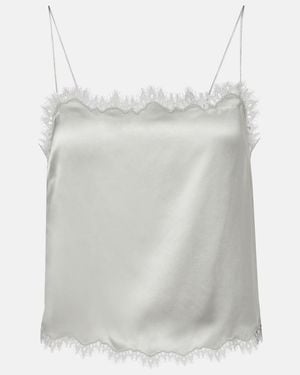 Doen Loure Lace-Trimmed Silk Camisole - White