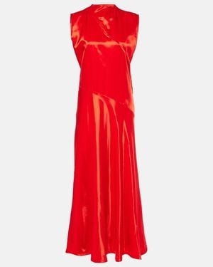Jil Sander Satin Midi Dress - Red