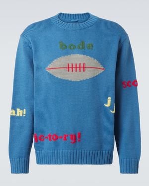 Bode Jersey Spirit De Algodon Y Lana Bordado - Azul