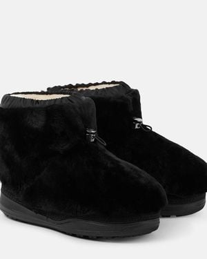 Bogner Botines De Piel Con Borrego - Negro