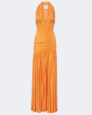 Christopher Esber Orion Ruched Halterneck Gown - Orange