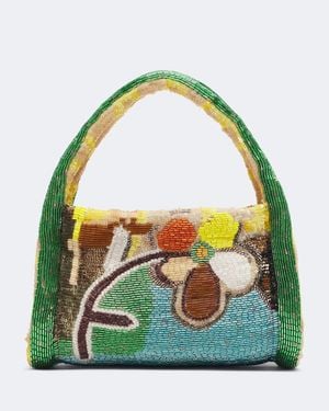 ALÉMAIS Verzierte Henkeltasche Limelight - Grün
