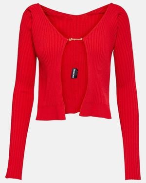 Jacquemus Cardigan 'la maille pralu longue' rouge - le chouchou