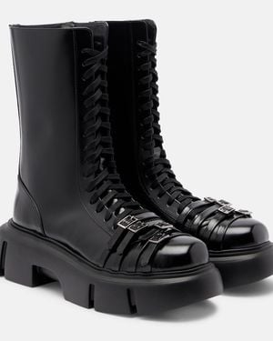 Simone Rocha Platform Leather Combat Boots - Black