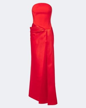 Solace London Seri Crepe Corset Gown - Red