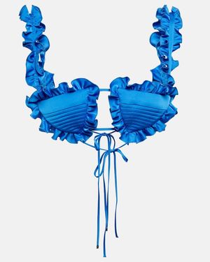 The Attico Bralette Glory Aus Satin - Blau