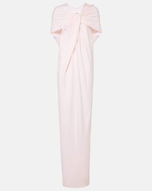 Jil Sander Draped Crepe Jersey Gown - Pink