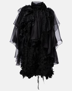 Zimmermann Hypnotic Floral-Applique Minidress - Black