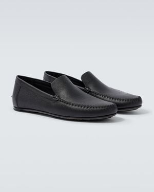 Manolo Blahnik Leather Loafers - Black