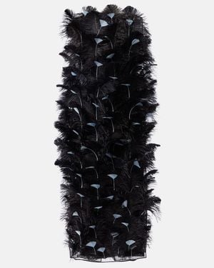 Prada Embellished Organza Dress - Black