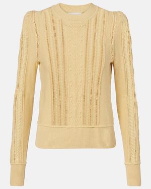 Isabel Marant Kalyn Cotton And Wool Jumper - Yellow