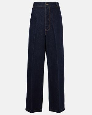 Victoria Beckham High-Rise Wide-Leg Jeans - Blue
