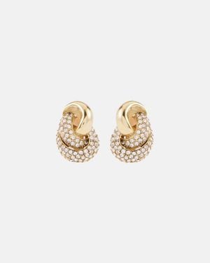Oscar de la Renta Love Knot 2.0 Embellished Clip-On Earrings - White