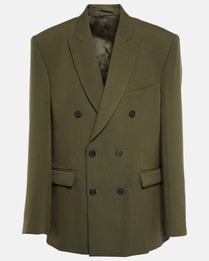 Wardrobe NYC Double-breasted Virgin Wool Blazer - Green