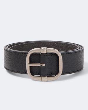 Loewe Cinturon Loop De Piel Reversible - Negro