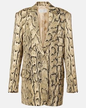 Dries Van Noten Snake-Effect Jacquard Blazer - Natural