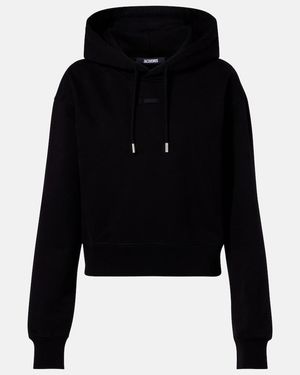 Jacquemus Sudadera De Jersey De Algodon Con Logo - Negro