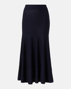 KHAITE Mayu Wool Midi Skirt - Blue