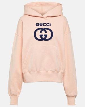 Gucci Hoodie Interlocking G Aus Baumwoll-Jersey - Pink