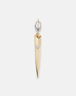 Rainbow K 14Kt Single Earring With Diamonds - White