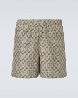 Gucci Gg Swim Trunks - Natural