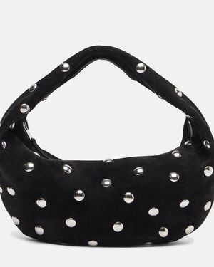 KHAITE Olivia Medium Studded Suede Tote Bag - Black